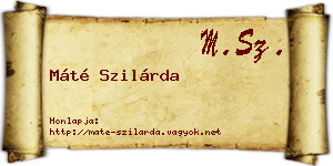 Máté Szilárda névjegykártya